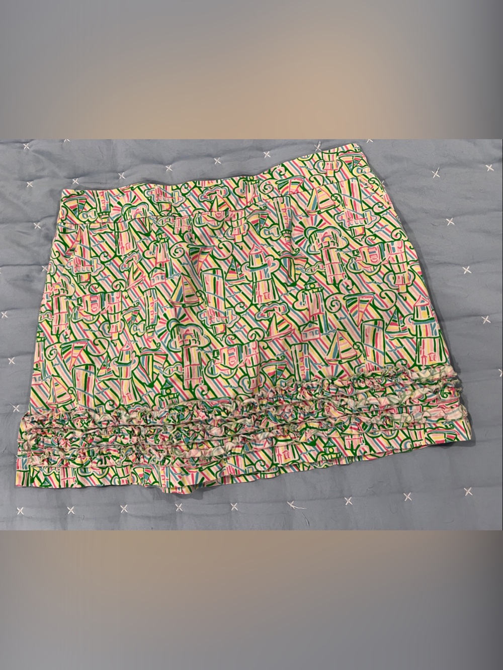 Lily Pulitzer Mini Ruffled Skirt- Guiding Light  Nautical Print sz 8